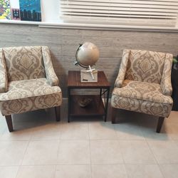 2 accent chairs with table