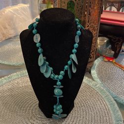Handmade Adjustable Necklace Turquoise Colour 