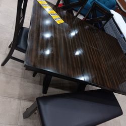 *Ad Special*---Kelly Dining Table Sets W/4 And Bench---Delivery And Easy Financing Available 