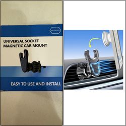 Magnetic Pop Socket Car Phone Holder Mount A/C Vent PopSockets 2x holding power universal Can Keep Case on!