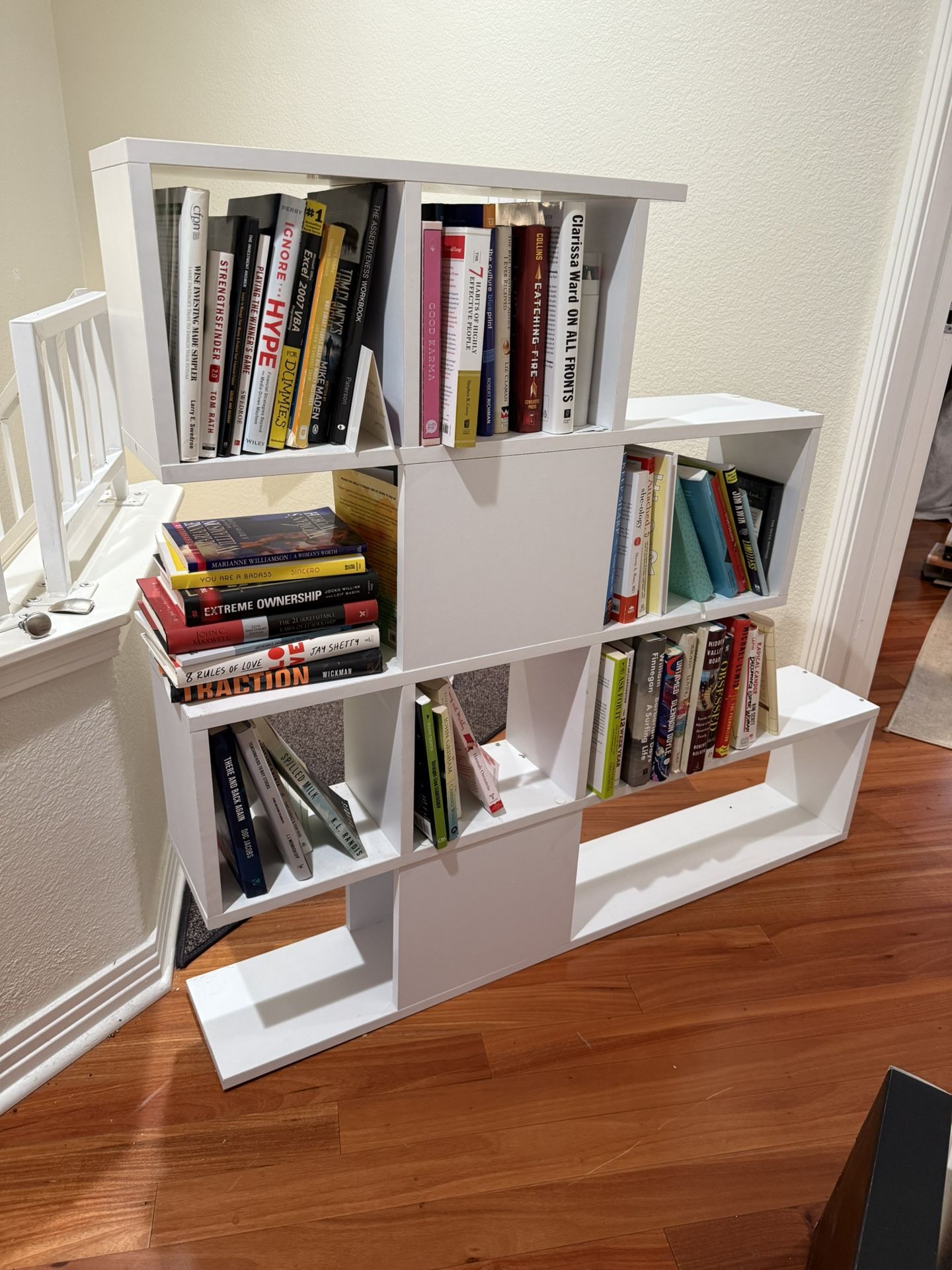 White Geometric Bookcase