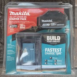 Makita High Capacity Battery with Fuel Gauge Charger Starter Kit (NEW) (BL1840BDC1)