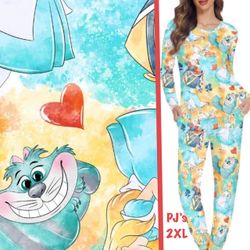 Alice in Wonderland adult two-piece pajamas