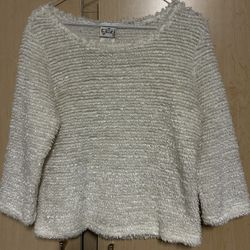 White/Silver Sweater By Filati Known For Their Quality, Large