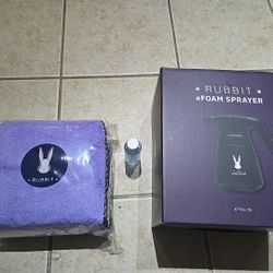 Waterless Car Wash Rubbit eFoam Sprayer And 6 Pack Of Microfober With Single Use Bottle