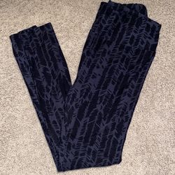 LuLaRoe One Size Black/Purple Legging