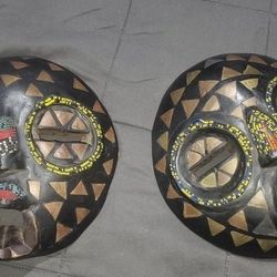 Hand Carved African Mask Set (Wall Decor)