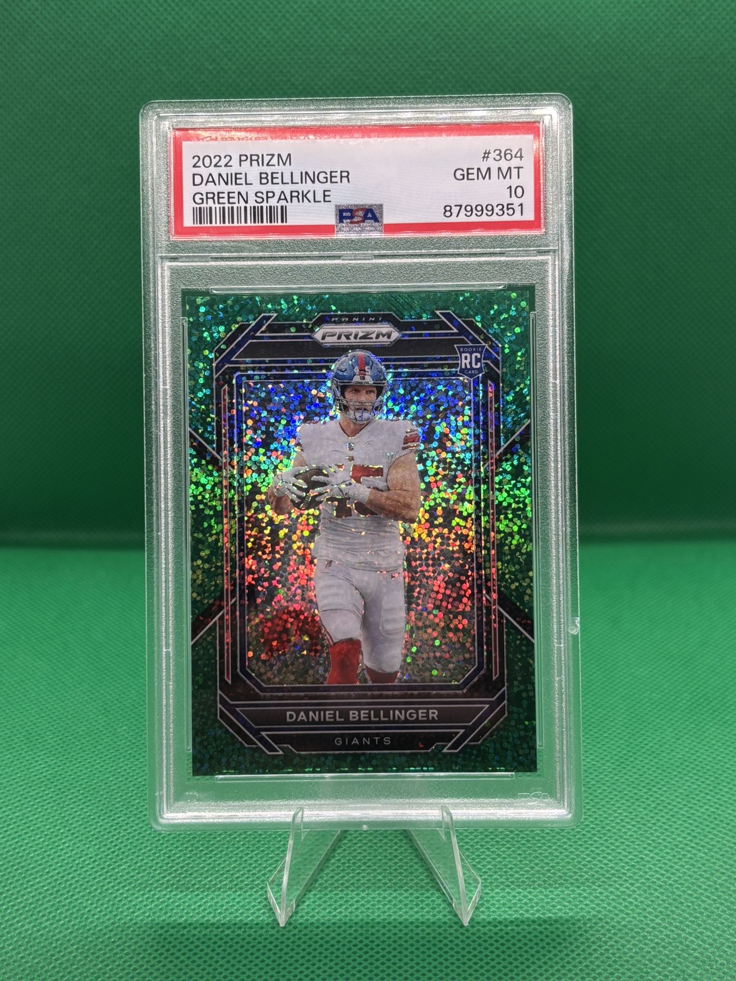Daniel Bellinger Green Sparkle /8 – Prizm RC PSA 10 Gem Mint 🌟