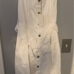 White Button Dress