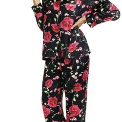 LONXU Women's Sleepwear Silk Satin Luxury Nightwear Set 2xL