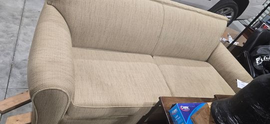 Beige Fabric Loveseat Sofa