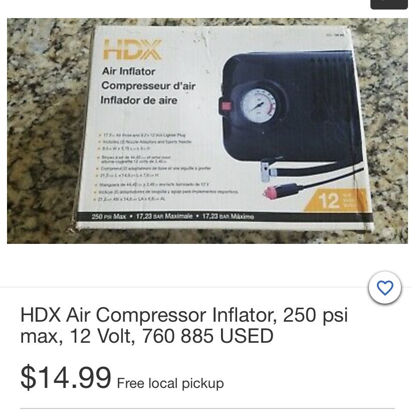 New HDX Air Inflator   Compressor  Make Offer