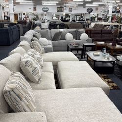 “He & She Chaise Sectional Set with Double Chaises + Ottoman — Turns into a Big Bed! 🛋️ Furniture • Mattress • Appliances | $0–$99 Down • No Credit N