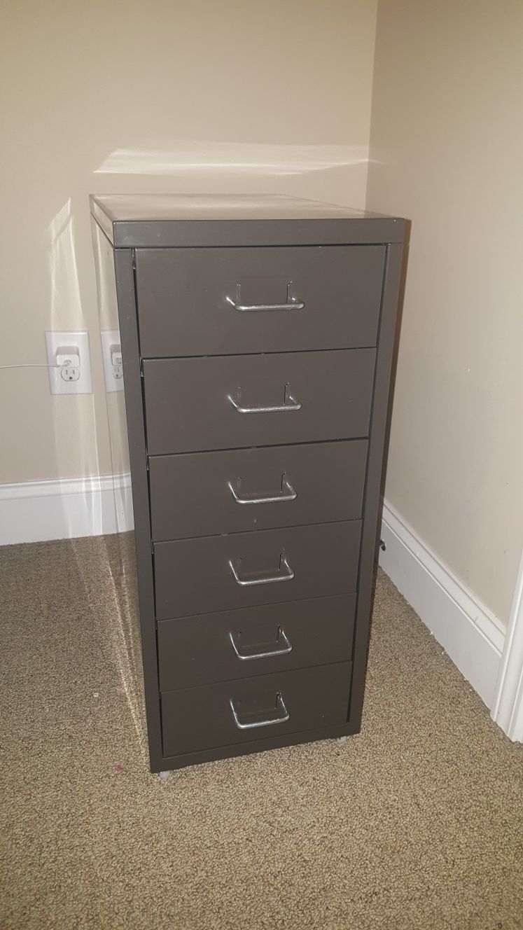 IKEA HELMER Drawer unit on casters, gray, 11x27 1/8 "