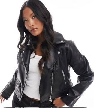 Med Black Leather Jacket