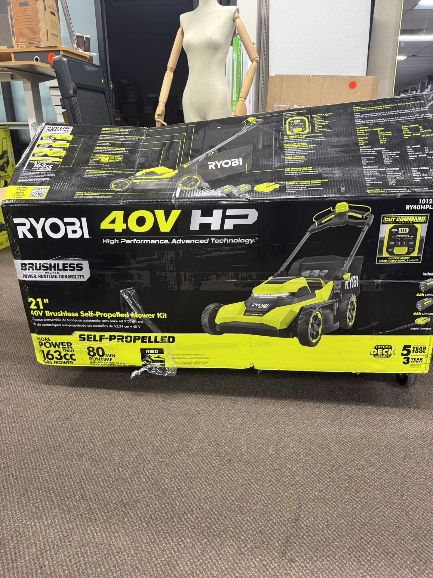 40V HP Brushless 21 in. Cordless Battery Walk Behind Push Lawn Mower with 8.0 Ah Battery and Charger