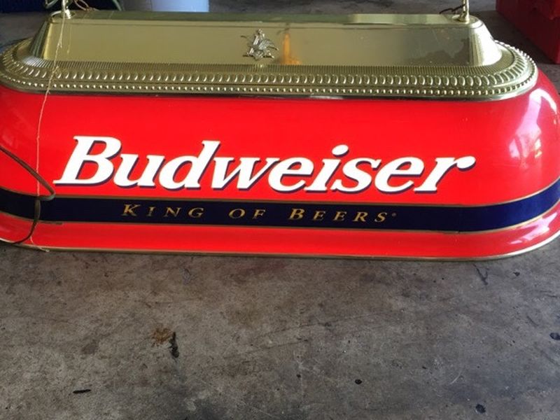 1999 Vintage Budweiser Billiards Lamp