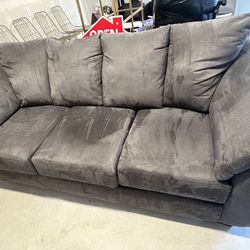 Suede Gray Color 3 Seaters Sofa