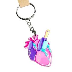 Gothcore Pastel Heart Charm Keychain 