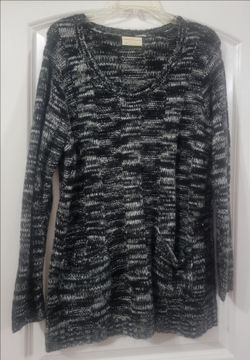 Bobbie Brooks Plus Size 1X Black and White Knit Sweater