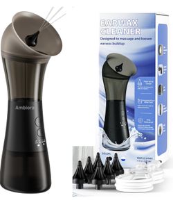 Electric Ear Wax Removal, Ear Cleaning Kit with 6 Tips & 3 Pressure Modes, IPX7 Ear Irrigation Flushing System, Ear Washer for Humans, Large Detachabl