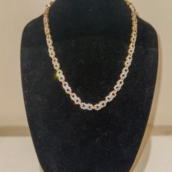 8mm 22inch Gold Iced Out Moissanite Diamond VVS1 Infinity Chain With Bracelet Set
