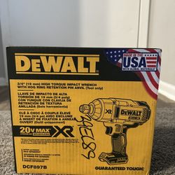 Dewalt-3/4" (19 mm) HIGH TORQUE IMPACT WRENCH WITH HOG RING RETENTION PIN ANVIL (Tool only)