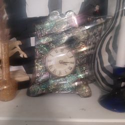 Clock Made With Abalone Shell Antique