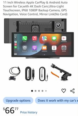 11 Inch Wireless Apple CarPlay & Android Auto Screen for Car