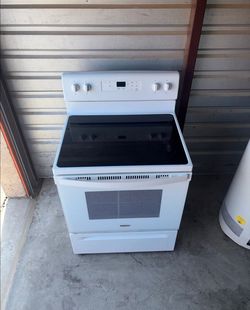 White Whirlpool Flat Top Electric Stove Oven Range