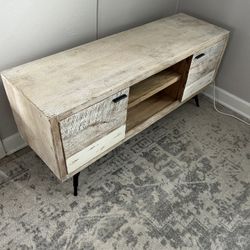 Grey/White Mango Wood TV Stand and End Table