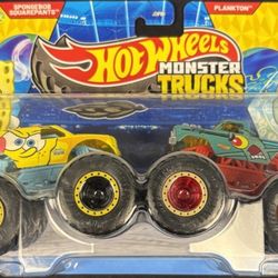 NEW 2026 HOT WHEELS MONSTER TRUCKS DEMOLITION DOUBLES SPONGBOB & PLANKTON