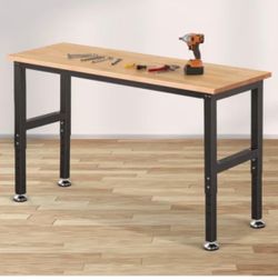 Adjustable Height Workbench with Wood Top