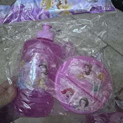 Disney Water bottle snack container 