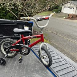 Child Kid Children Bike 12” Wheels With Training Wheels Bicycle Tricycle Trike in Good Condition