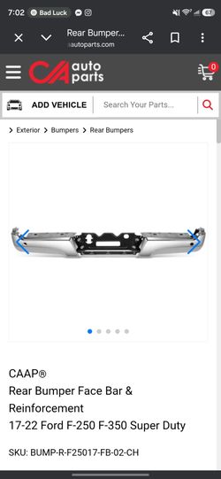 Ford Super Duty Rear Bumper Bar