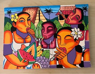 Cuban Folk Art Painting from Havana, Cuba – Colorful Tropical Artwork – 13” x 9”