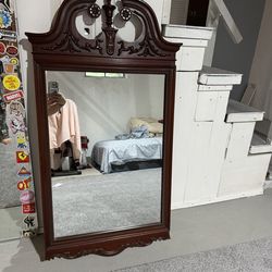 Vintage Solid Wood Wall Mirror