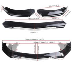 Brand New 5PCS UNIVERSAL GLOSSY BLACK / WHITE FRONT BUMPER LIP SPLITTER KIT