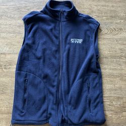 Sharp Medical hospital Navy blue fleece vest. Z