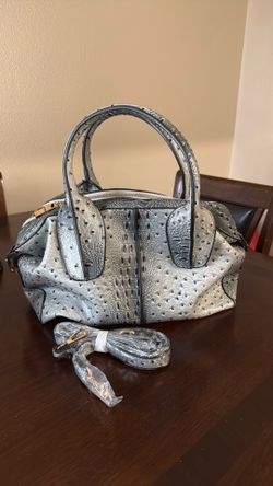 Faux ostrich/crocodile purse
