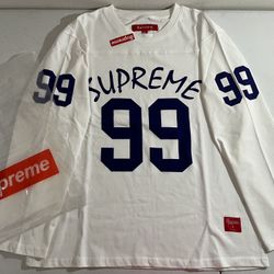 Supreme White&Blue 99 FootBall Long Sleeve Size L