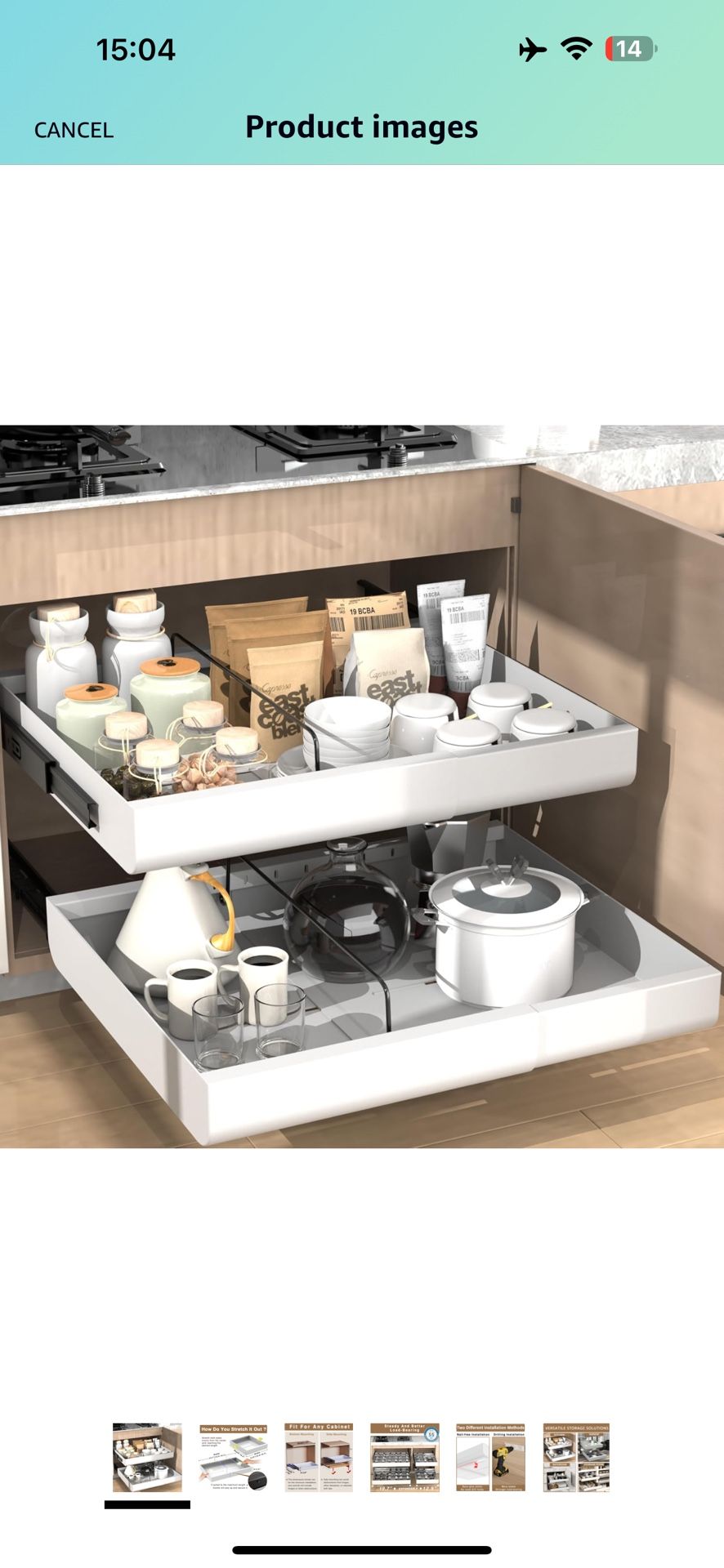Cabinet Organizer (white). 16’