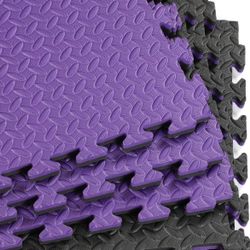 Xspec 1" Extra Thick Interlocking Home Gym Foam Floor Mat Reversible Tiles (24" × 24") | 12 Pieces, 48 Square feet | Protective Flooring for Work Out 