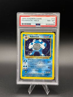 1999 POKEMON BASE SET UNLIMITED #13 POLIWRATH-HOLO PSA 8