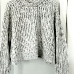American Eagle  Women's Size Xs Extra Small Gray Cropped Knit Pullover Sweater Top