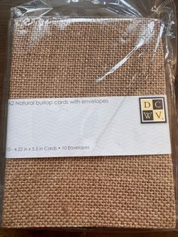 DCWV A2 Natural Burlap Cards with Envelopes