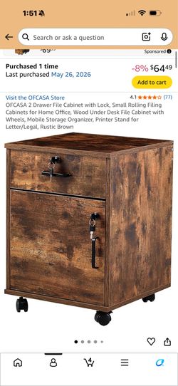 Rolling cabinet with locks