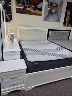 ππ Bedroom Set Queen 4-Pcs/Mattress and Boxspring Included