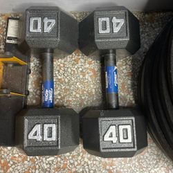 40 lb Hex Dumbbells (Pair) – Heavy Duty 💪